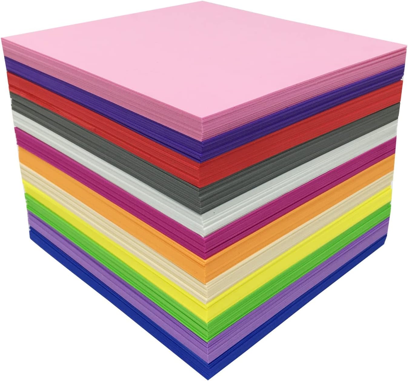 PAIDU 96 feuilles de mousse Eva 1 mm d&#39;épaisseur 7,8 x 5,9 pouces papier mousse artisanal 12 couleurs pour projets d&#39;artisanat enfants bricolage artisanat fêtes en classe et plus encore