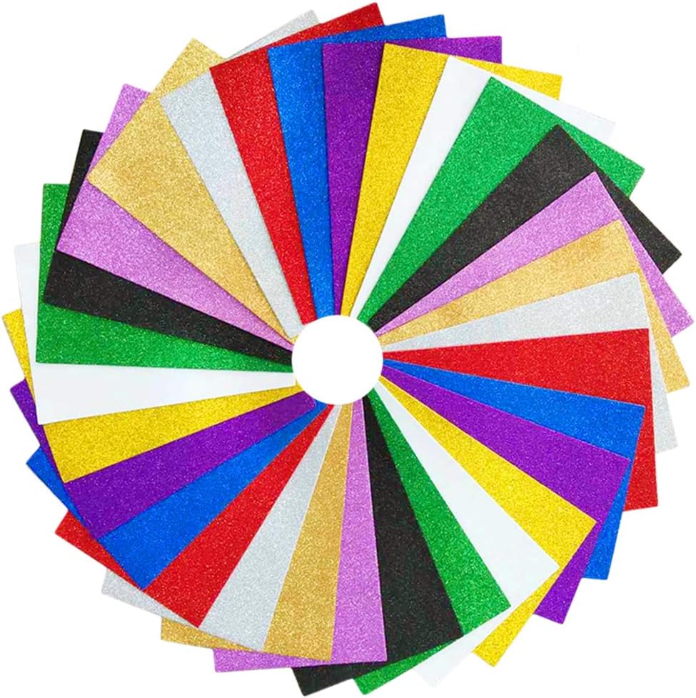 PAIDU – feuilles de mousse Eva à paillettes, 8x12 pouces, 2mm d&#39;épaisseur, pour activités artisanales pour enfants, bricolage, Arts, 30 pièces