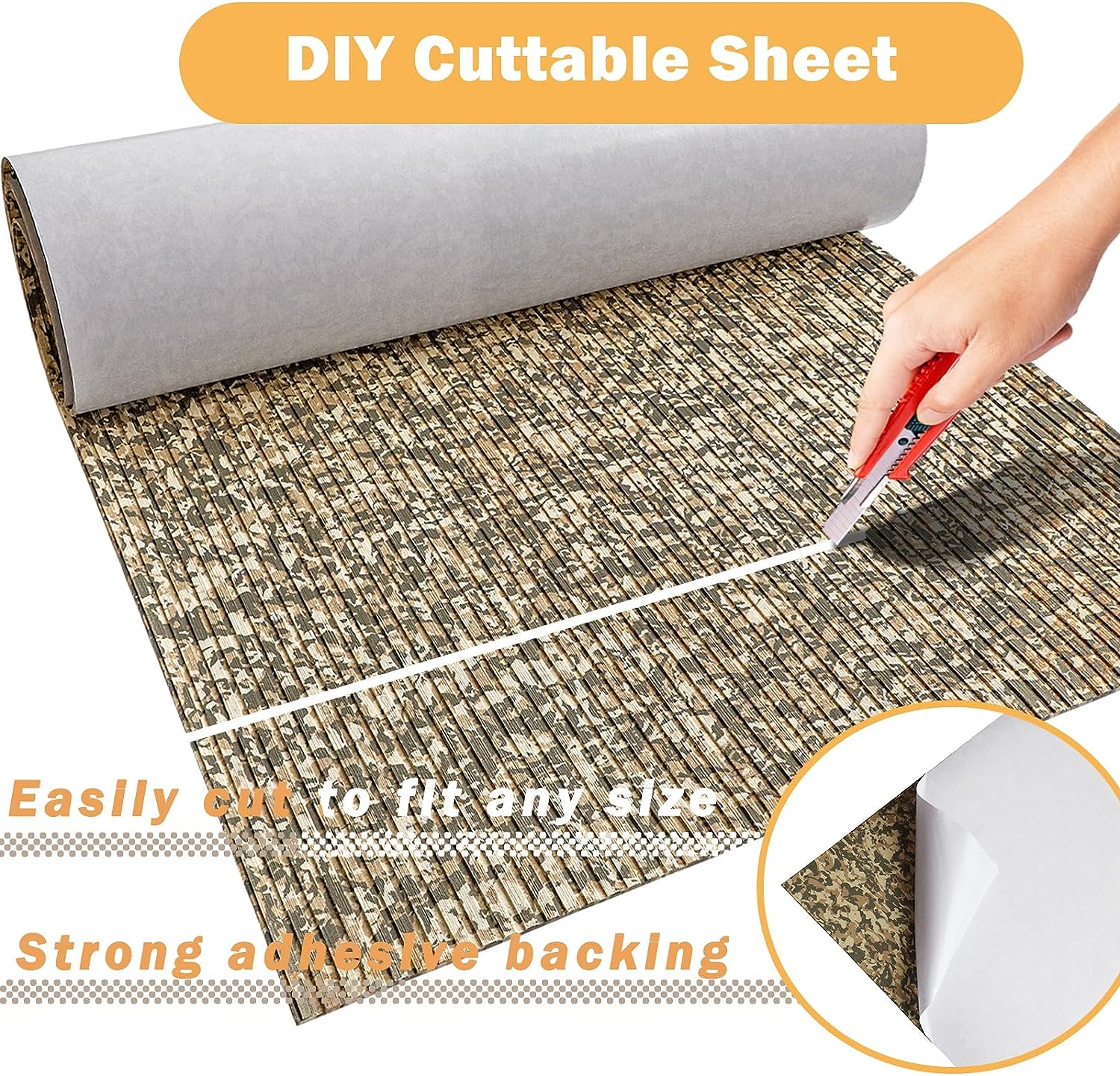 Boat Flooring Eva Foam Boat Decking Camo 94"x45"/35"/23" Non-Slip Boat Mat Self-Adhesive Foam Boat Deck Flooring Carpet Mat Rolls For Kayak Deck Boat Yacht Flooring Motorboat By PAIDU