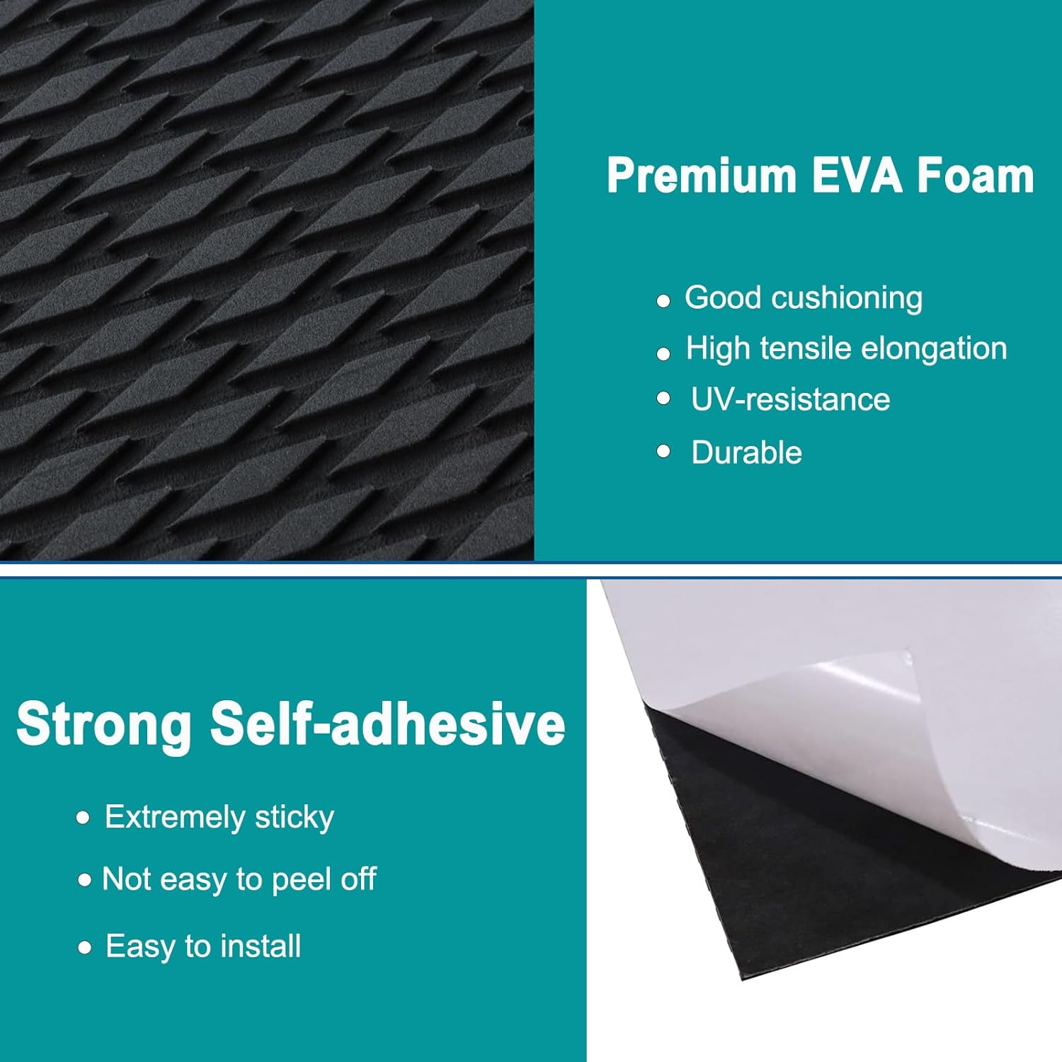 Boat Flooring Eva Foam Boat Decking Marine Carpet Sea Deck Boat Flooring Sheet Self-Adhesive Marine Flooring For Fishing Boat Kayak Yacht RV Swimming Pool Golf Cart 94.5"x23.6"/16.1"/11.8" By PAIDU
