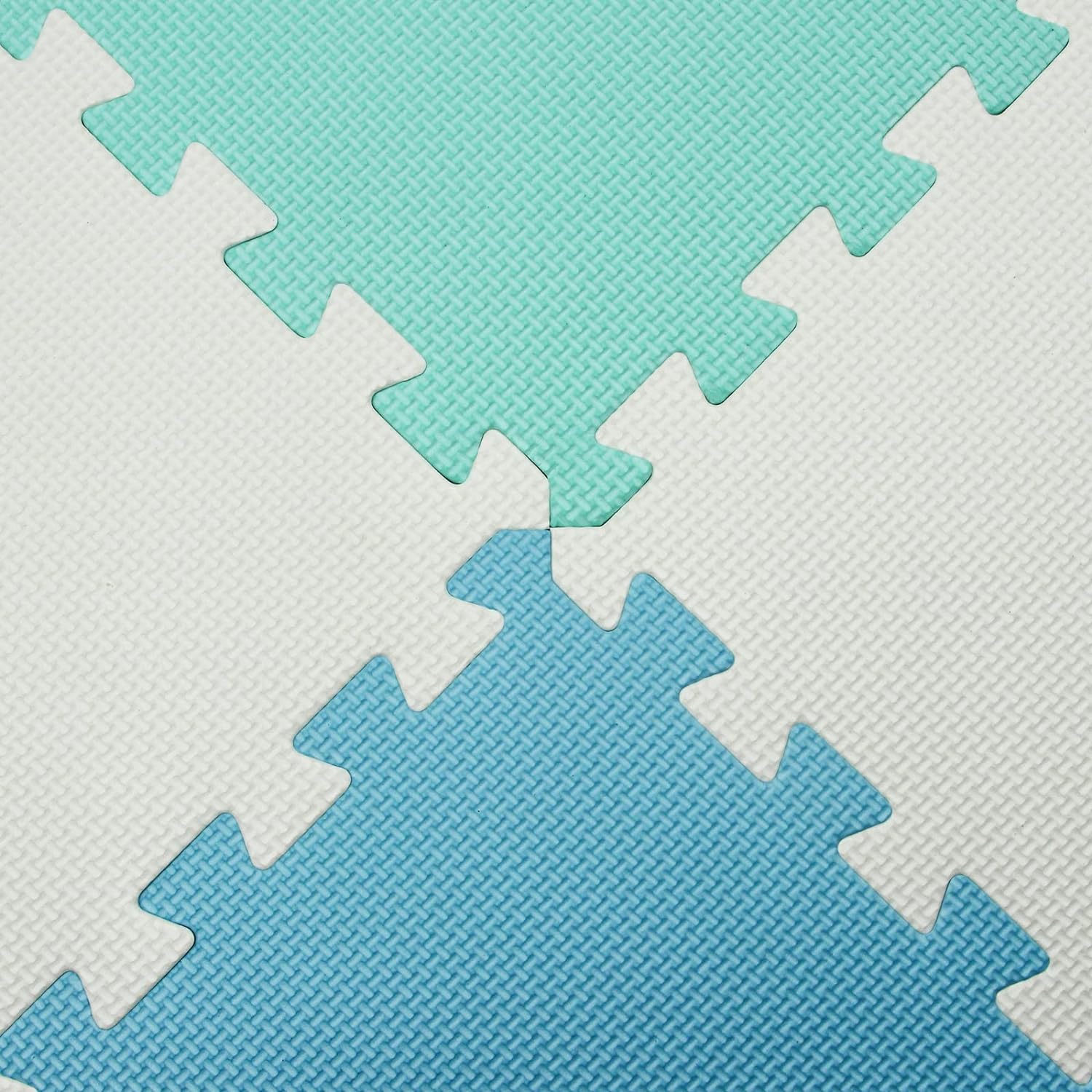 Interlocking Floor Mats Soft Puzzle Play Mats Thick Eva Foam Play Tiles Anti-fatigue Flooring Carpet 17 Square Feet Gym Mat Rug For Home Exercise Yoga Workout Blue White Green 18 Tiles By PAIDU